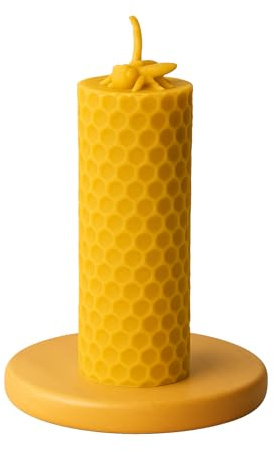 Stumpenkerze mit Biene aus 100% Bienenwachs – handgemacht in eigener Imkerei – natürliche Duftkerze – nachhaltiges Geschenk