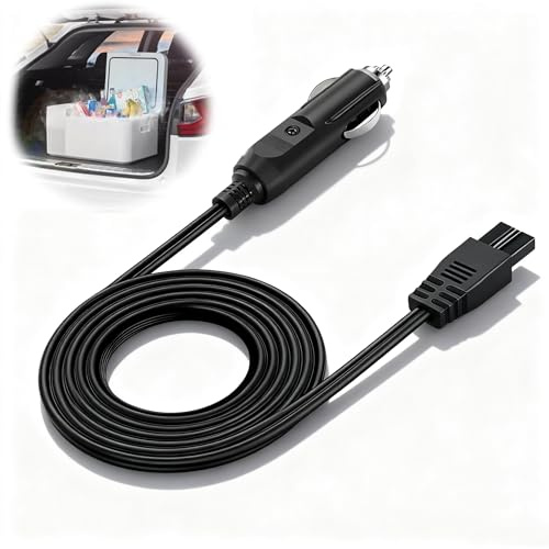 12V Car Refrigerator Power Cord, 2M Mini Electric Cool Box Lead Cable | Replacement Cable, Plug Wire Power Adapter Extension Cord, for Cigarette Lighters, Car Electric Automotive Refrigerators