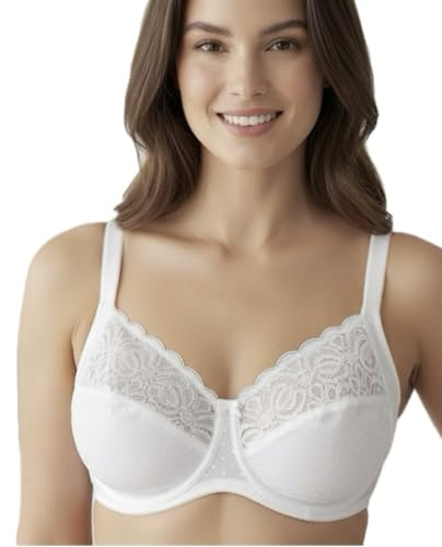 Ladies Fuller Bust Underwired Non Padded White Bra Ex Premium Store F to J Cups (UK, Cup & Band, F, 40, White)