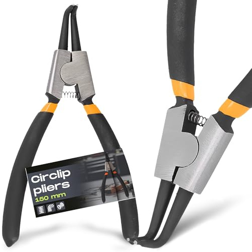 Instalguru Seegeringzange 150 mm Seegering-Zangen Sicherungsring Sicherungsringzangen Sprengringzangen Sicherungen Zange für Sicherungsringe Schläuche Dichtungen Gebogen