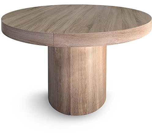 Menzzo Suzie Runder Tisch ausziehbar, Holz, Eiche hell, 260 x 110 x 76 cm