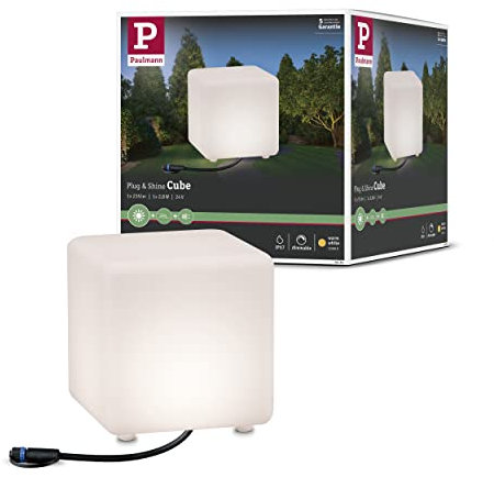 Paulmann 941.80 Outdoor Plug & Shine Lichtobjekt Cube IP67 3000K 24V 94180 Würfelleuchte Dekowürfel