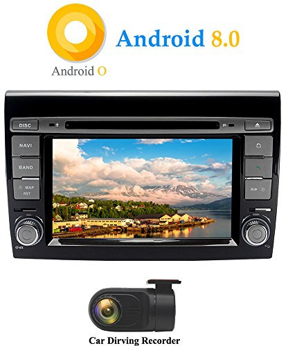 XISEDO Android 8.0 Autoradio 2 Din In-Dash 7 Zoll Car Radio 8-Core RAM 4G ROM 32G Autonavigation Car Radio für FIAT Bravo(2007-2012) Unterstützt Lenkradkontrolle, RDS, WiFi, Bluetooth (mit DVR)