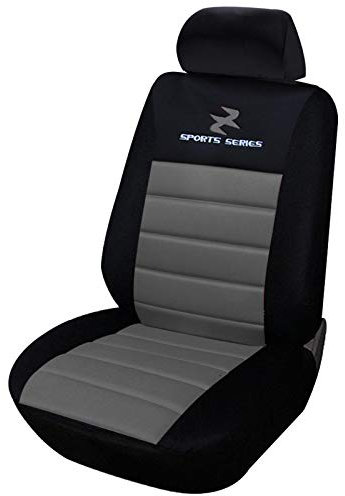 eSituro 1er Einzelsitzbezug Sitzbezüge für Auto Schonbezug Schoner Dicke gepolstert grau