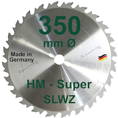 HM Sägeblatt 350 x 30 mm SUPER-LWZ Hartmetall Präzision Kreissägeblatt 350mm Wechselzahn - Spanabweiser S-LWZ Tischkreissäge Kreissäge Kappsäge Handkreissäge Gehrungssäge Brennholzsäge Tischsäge SLWZ