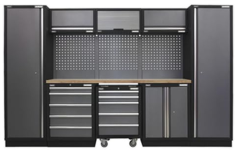 Sealey Modular Storage System Combo - Pressed Wood Worktop - APMSSTACK03W