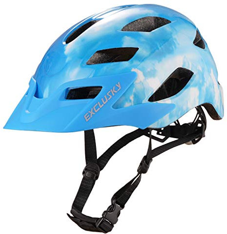 Exclusky Casque de Vélo de Route pour Adulte avec éclairage arrière USB Certifié CE Casque Vélo Réglable et Léger pour Homme et Femme 56-61CM