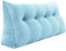 VERCART Rückenkissen Keilkissen Rückenlehne Kissen für Bett Sofa Kopfteil Gepolstert Bettkissen Wandkissen Sofakissen Groß Rueckenkissen Couchkissen Dekokissen Kordsamt Azurblau 140cm
