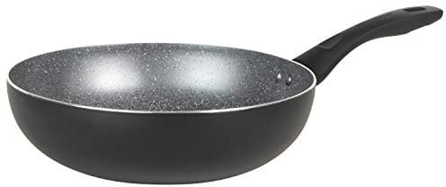 PROGRESS BW09874EU Antihaft-tiefe Wok-Pfanne - 28 cm Bratpfanne mit Bakelit-Griff, PFOA-freie Marmor-Effekt-Beschichtung, wärmebeständige, Induktionskochfeld geeignet, leichte Reinigung Go Healthy