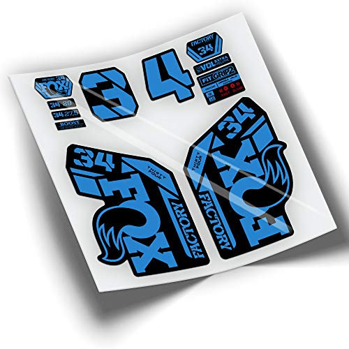 Autocollants pour fourche de vélo Fox 34 Factory 2021 Couleurs WP411 Bleu 517