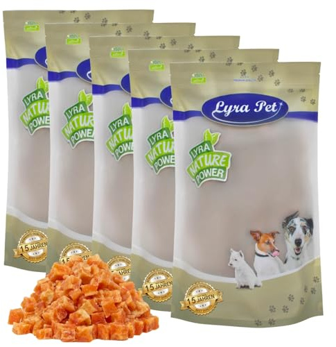 Lyra Pet® 5 kg Hühnerfleischwürfel mit Fisch - Kausnack für Hunde | Leckerli für Hunde – Proteinreicher Kauartikel mit Huhn & Fisch – Idealer Belohnungs- und Trainingssnack – Gut verträglich