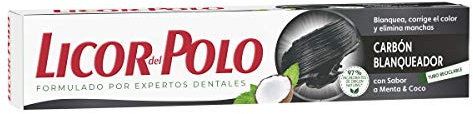 Licor del Polo Dentífrico Blanqueador, Carbón, 75ml
