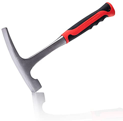 13Inch Rock Pick Hammer, Brick Hammer, All Steel Geologist's Hammer, Bricklayer/Mason's Hammer, With Milling Surface And Damping Handle, Used For Mining And Geological Exploration