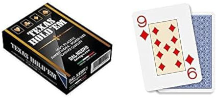 Dal Negro – Mazzo di Carte Professionali Poker Texas Hold'em Casino Quality, Plastificate e Impermeabili, 1 Mazzo da 55 Jumbo Index con Jolly, Retro Blu, Made in Italy