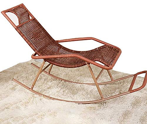 FUFU Deckchairs Lounge Chair, Schaukelstuhl Home Adult Senior Recliner Geeignet for Balkon, Hof, Garten, Outdoor Nap Chair Lazy Lounge Chair Klappbar (Color : Antique Color)