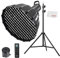 Godox SL-60W CRI 95+ LED Video Light SL60W Continuous Light with Bowens Mount with Remote Control + P60 parabolic Round softbox with Honeycomb Grid, Light Stand