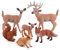 rebirthsame 6 Pièces Morceaux D'La Forêt, Jouet Réalistes en Animaux Plastique en Miniature Figurine Écureuil, Lapin, Renard, Fête d'anniversaire du Cerf des, Baptême Bébé,gâteau Fête Noël