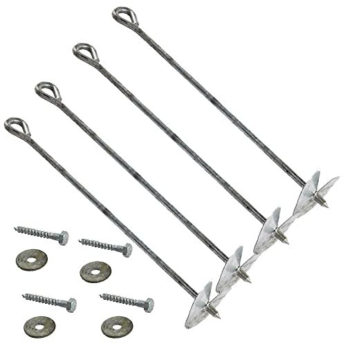 HOQ Bodenanker-Set 4 Erdanker Grundanker für Spielgeräte Spieltürme Schaukeln Eindrehanker 50 cm
