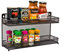 Amtido Spice Rack | 2 Tier Free Standing & Wall Mounted Seasoning Storage Organiser Racks | Inside Kitchen Cupboard Door Storage for Herbs and Spices Jars | Metal Mesh Bronze