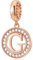 CHAWIN Initial G Letter Charms, Alphabet Rose Gold, Authentic 925 Sterling Silver Charms fit Pandora Charm Bracelets, Necklace, Circle Dangle Gift for Women, Girls, Sparkling Clear Stones