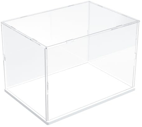 Nynelly Acrylic Display Case for Lego Display Case for Models Figures Assemble Dustproof Thickened Clear Acrylic Display Box Display Cabinet (White, 30x20x20 cm)