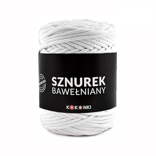Ficelle macramé en coton de qualité supérieure - 5 mm - Longueur : 100 m - Blanc