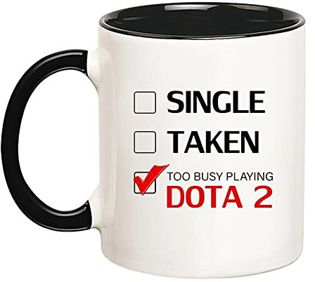 Fonhark - Single Take Too Busy Playing Dota 2 Tasse, 325 ml Kaffeetasse