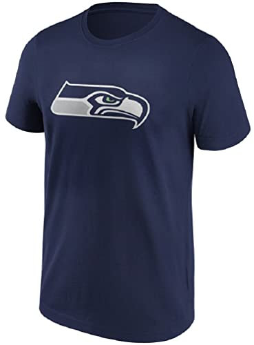 Fanatics Seattle Seahawks Logo Männer T-Shirt Navy L 100% Baumwolle NFL, Sport