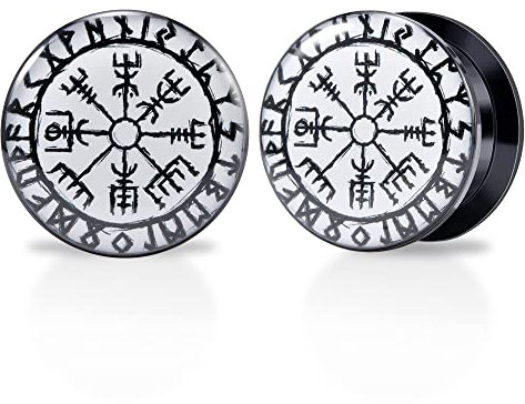 TBOSEN 1 Paar Acryl und Epoxid Insekt Schädel Schafskopf Dreieck Punk Element Schraubohren Tunnel Stecker Expander Piercing Modisches Geschenk 2g-1-3/16Zoll in 6mm-30mm