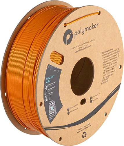 Polymaker Glitzer-ABS-Filament, 1,75 mm, Galaxy Orange, ABS-3D-Drucker-Filament, 1,75 mm, hitzebeständig, 1 kg – funkelndes ABS-3D-Druck-Filament, stark und langlebig, Maßgenauigkeit +/- 0,03 mm