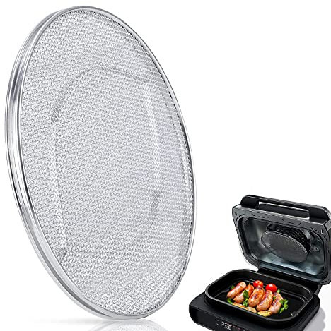 Zemoeng Stainless Steel Splatter Shield for Ninja Foodi FG551, Reusable 6-in-1 Air Fryer Accessories, Indoor Grill Accessories, Fine Mesh Splatter Screen, Ninja Replacement Screen Splash Guard