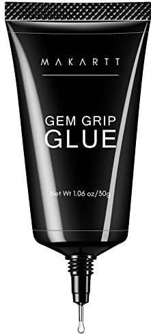 Makartt No Wipe Nail Rhinestone Glue Gel, Super Adhesive Nail Gel for Gems, Nail Art Gel Glue Nail Charms for Rhinestones Crystal Stones Jewels