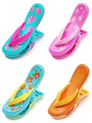 JZK Lot de 4 pinces à linge solides pour chaise longue de plage
