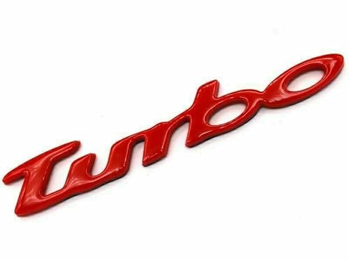 Turbo Schriftzug Rot Emblem Badge NEU mit Kleberückseite Tuning Aufkleber