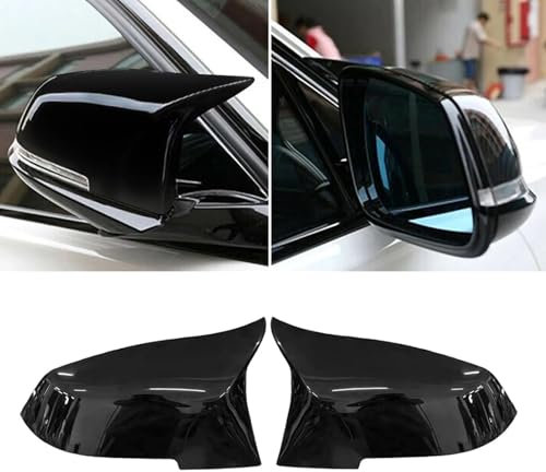 TTCR-II 2 PCS Compatibile con Espejo de Puerta Lateral BMW Serie 1 F20 F21/2'F22 F23 F87/3'F30 F31 F34/4'F32 F33 F36/i3 I01/X1 E84 Carcasas Espejos Retrovisores Izquierda+Derecha-Negro Brillante