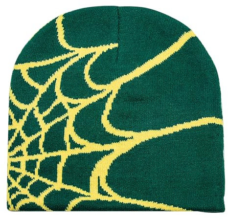 YAMEIZE Trendy Y2K Web Strickmützen für Damen Herren Beanie Mütze Web Soft Slouchy Knitted Hut Winter Skull Cap Outdoor