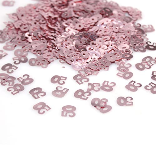 Feelorna Coriandoli di compleanno, paillettes metalliche in lamina di glitter per compleanno, coriandoli sparsi da tavola in oro rosa per festa di compleanni, anniversario di matrimonio (50)