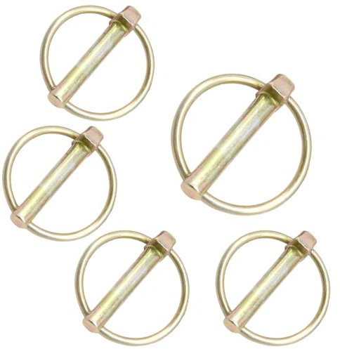 Hocansen 5 Stück Rund Klappsplinte 0.8x4.5cm Klappsplinte mit Ring Rohrklappsplinte Sortiment Bolzen für Rasen, Gartenarbeit, Landwirtschaft (8*45mm/OX)