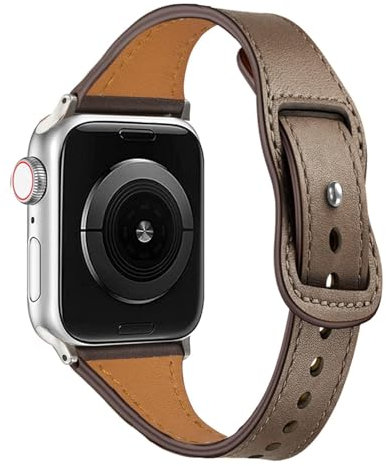 Lederarmband für Apple Watch Ultra Armband 41mm 40mm 38mm Frau Mann,Weiches Lederband Sport Ersatzband Uhrenarmband Wasserdichtes Armband für iwatch Ultra 2 Series 9 8 7 6 5 4 3 2 SE,Hellbraun