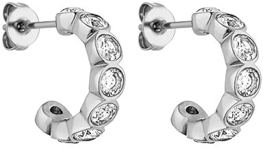 PURELEI® Spotlight Ohrringe (Silber) – Damenohrringe aus langlebigem Edelstahl – Wasserfeste Ohrringe Damen – 1,4 cm Durchmesser – Modeschmuck für deinen individuellen Look