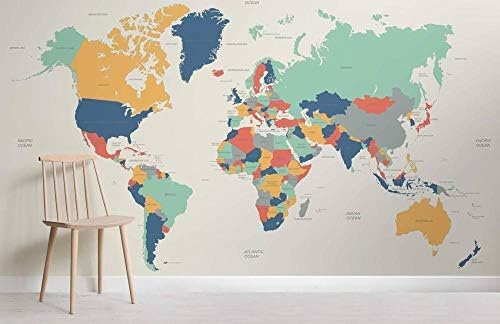 Weltenbummler Kinderkarte Haupt 3D Wandaufkleber Tapete Aufkleber Wandbild Home Office Dekoration TV Wandbild Tapete Wanddekoration fototapete 3d Vlies wandbild Schlafzimmer-300cm×210cm