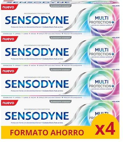 Sensodyne Mehrfachschutz, Zahnpasta, für die tägliche Pflege, Schutz der Stirn bei Empfindlichkeit der Zähne, 4 x 75 ml