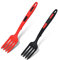 2 Pièces Fourchette en Silicone, Multifonctions Fourchette de Cuisson Fourchette à Spaghetti Résistante à la Chaleur Antiadhésive Fourchette à Mélanger pour la Cuisine la Cuisson (Rouge, Noir)