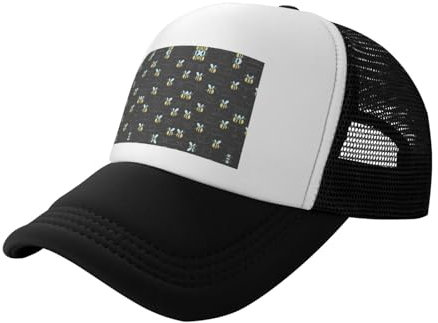 Erwachsene Mesh Bumble Bees Baseball Cap Herren Damen Trucker Cap Unisex Weich Gepolstert Baseball Cap Verstellbar Mode Hut, Schwarz , One size