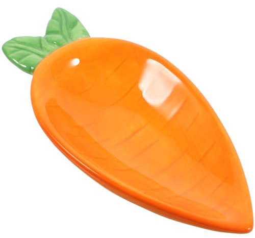 Amosfun Easter Carrot Plate Cake Plate Ceramic Easter Serving Dish Sushi Dipping Bowl Appetizer Plates Saucers Tray Food Snack Dessert Serving Platter Easter Party Tableware Service Plate