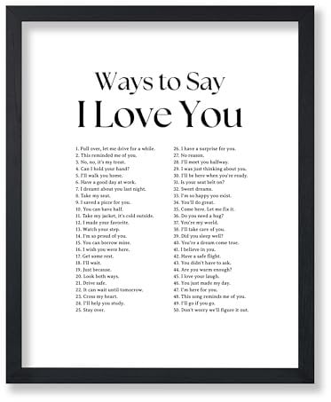 Poster Master Poster Ways To Say I Love You, Retro-Motivationsdruck, Valentinstagskunst, positives Zitat, Kunst, Liebekunst, Typografie-Kunst, romantische Wohnzimmer-Dekoration, 20,3 x 25,4 cm,