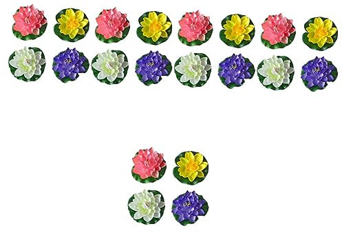 Yardwe 20stücke Teiliges Künstliche Lotusblumen Schwebende Dekoration Für Teich Aquarium Und Garten Realistische Schwimmende Seerosen