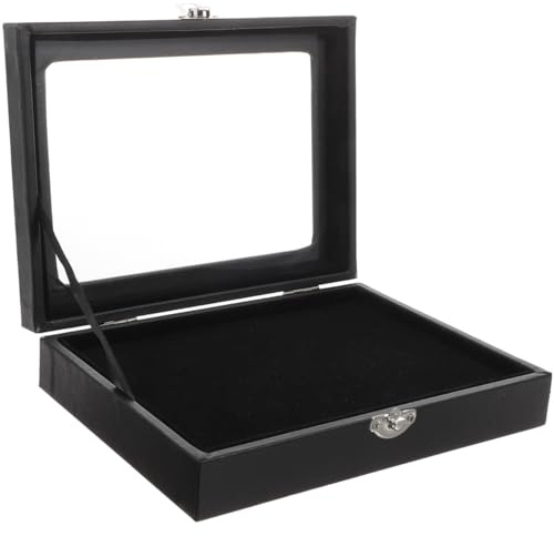 SAFIGLE Pin Display Case with Lid Brooch Pin Storage Box for Collectible Badges Lapel Pins and Medals Jewellery Storage Box 7.87 X 5.91 X 1.77 in
