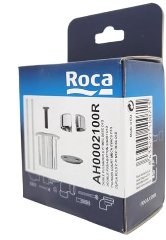 Roca D1D - Pulsador doble de descarga con varillas lisas cromado AH0002100R - Cuerpo corto
