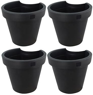 TRTO 4Pcs Drain Pipe Flower Pot Holder Plant Hanger Flower Basket Balcony Garden Planter